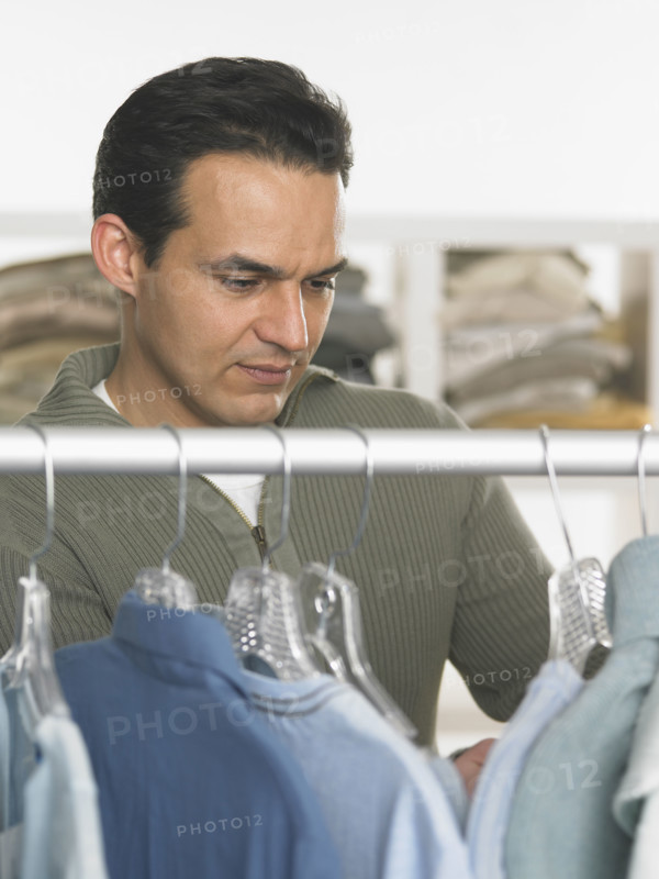 Man shopping for clothes.