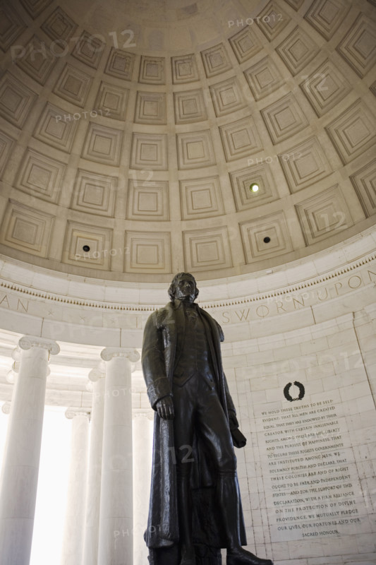 Interior of the Jefferson Memorial Washington DC USA.