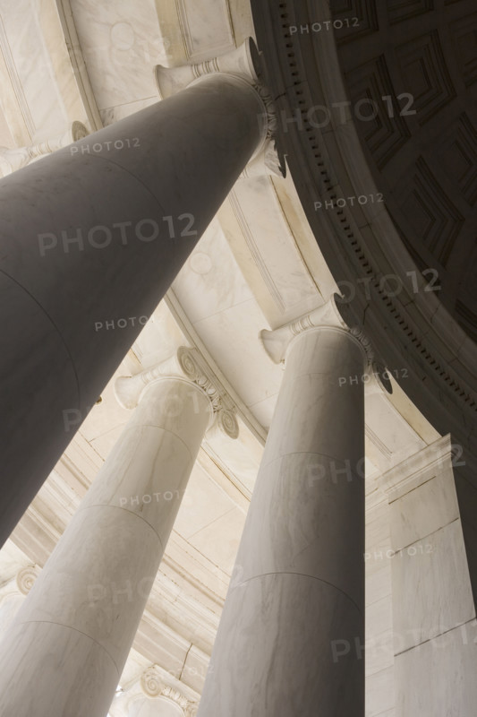 Ionic columns Jefferson Memorial Washington DC USA.