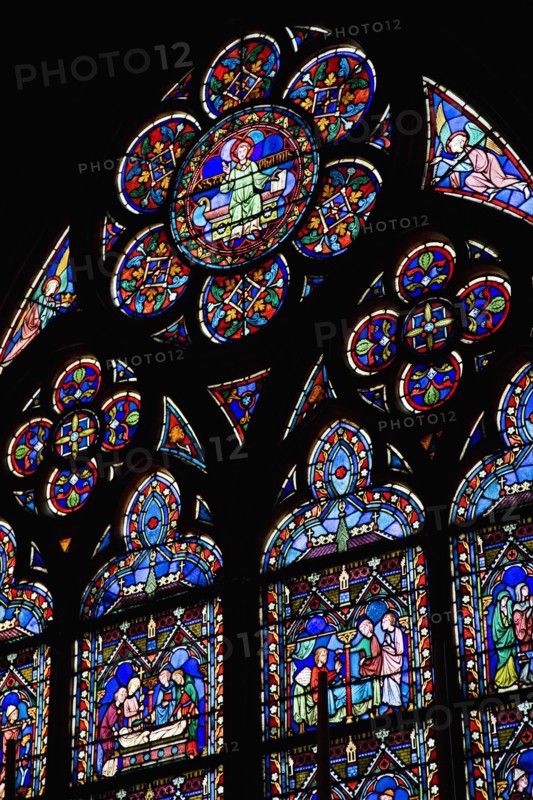 Notre-Dame de Paris
Interior view of stained glass windows.