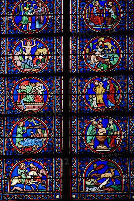 Notre-Dame de Paris
Interior view of stained glass windows.