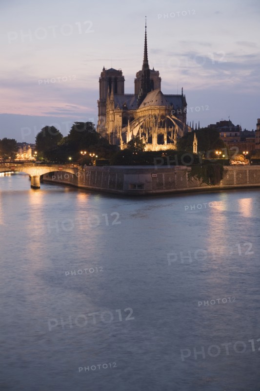 Notre-Dame de Paris
Scenic view of cathedral next to water at night.