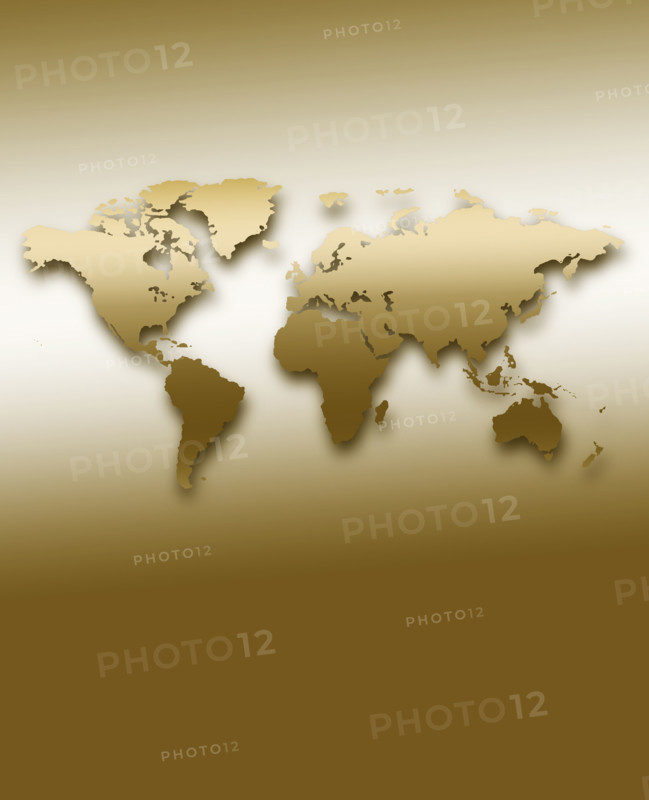 Computer generated map of globe.