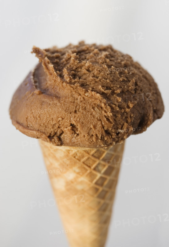 Close up of ice cream cone.