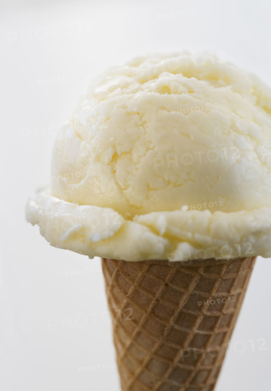Close up of ice cream cone.