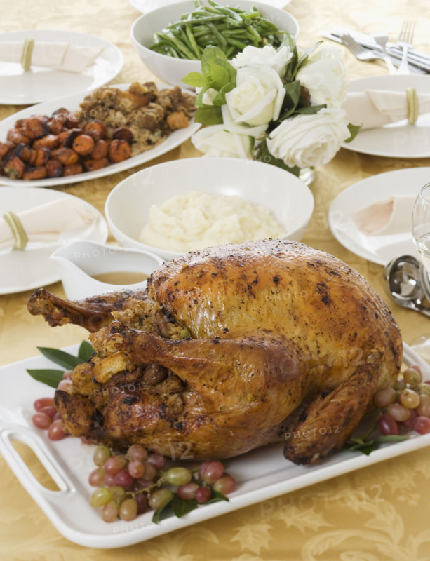 Table set for Thanksgiving.