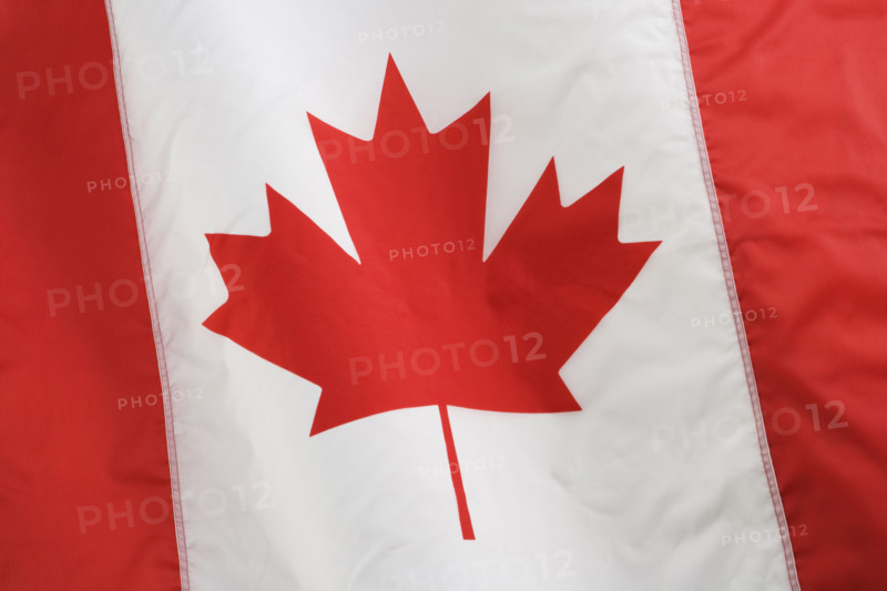 Close up of Canadian flag.