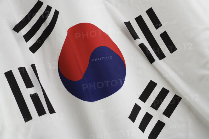 Close up of South Korean flag.