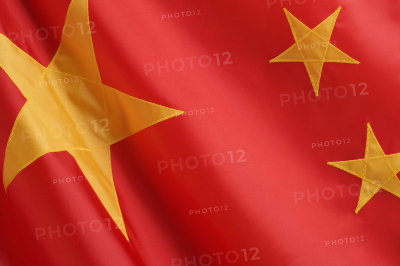 Close up of flag of China.
