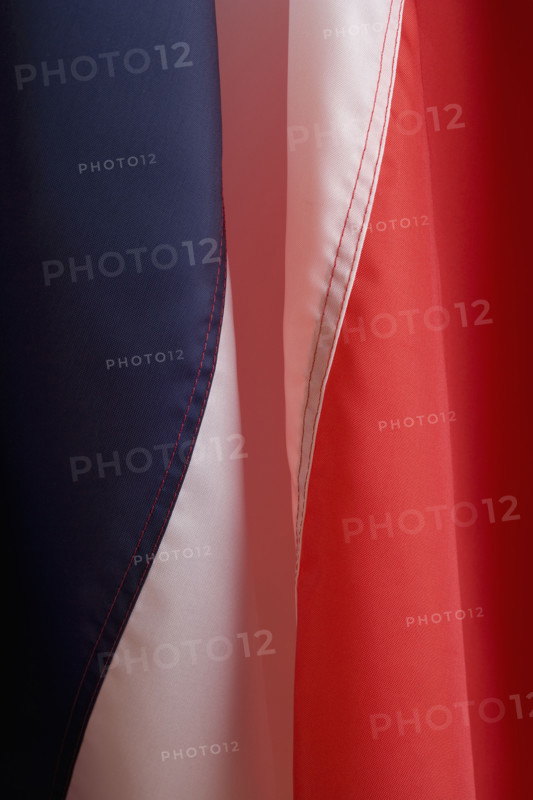Close up of flag of France.