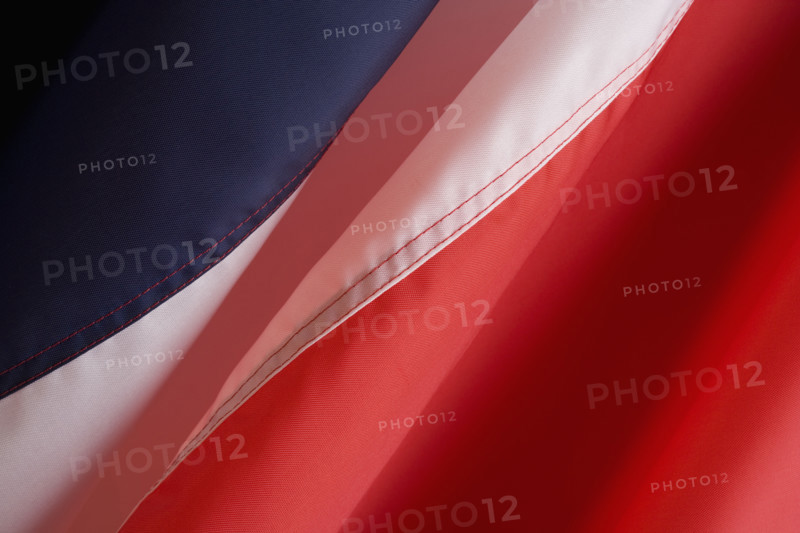 Close up of flag of France.