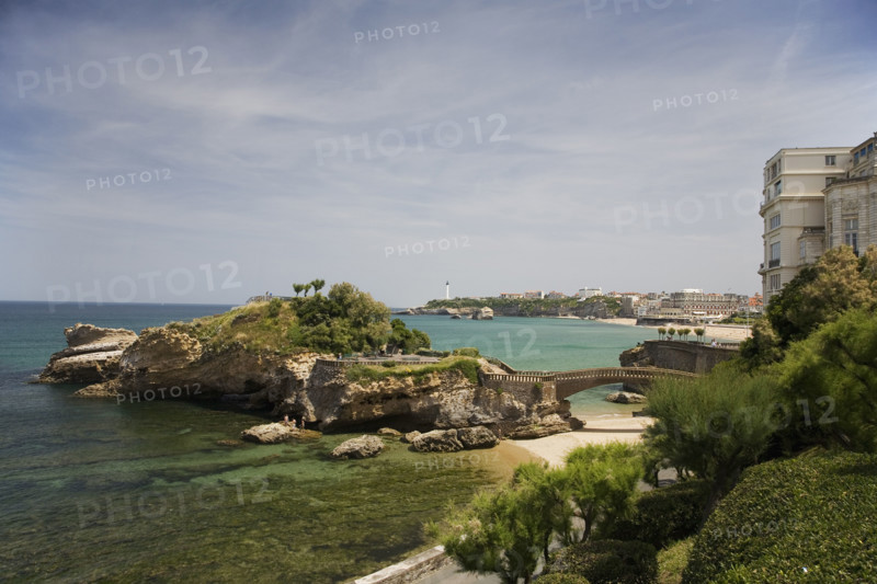 Scenic view of coastline, Biarritz, France.