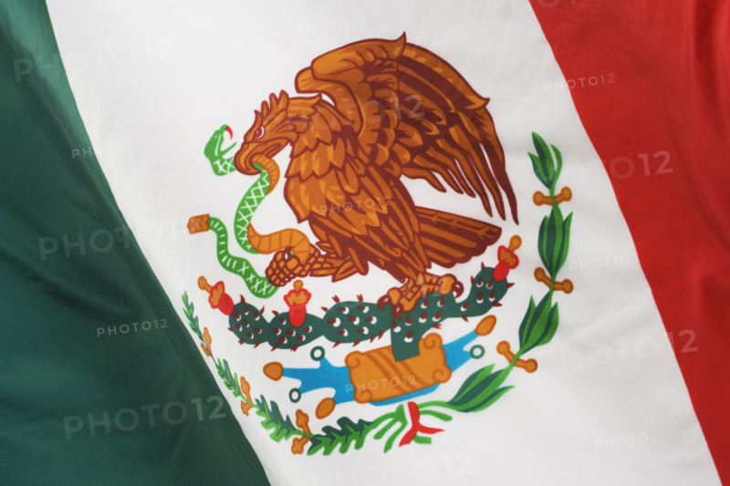 Close up of Mexican flag.