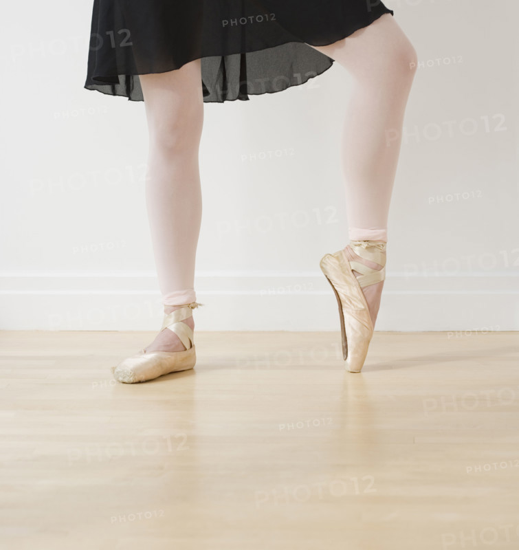 Close up of female ballet dancer’s feet.