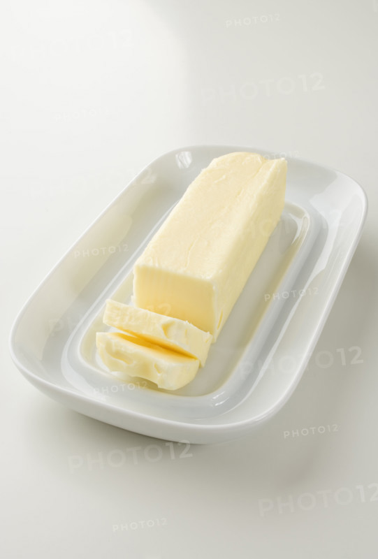 Close up of butter in dish.