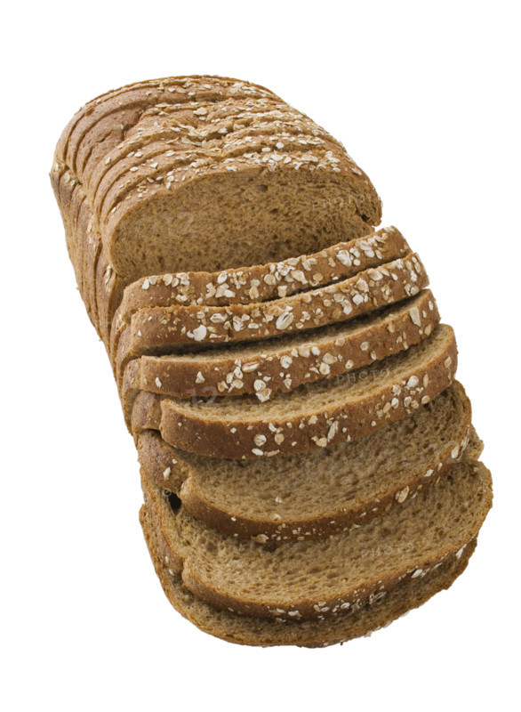 Close up of sliced loaf of bread.