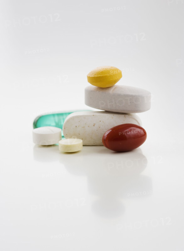 Close up of assorted pills.