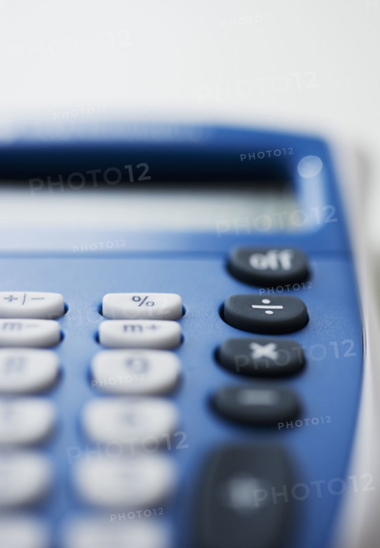 Close up of calculator.
