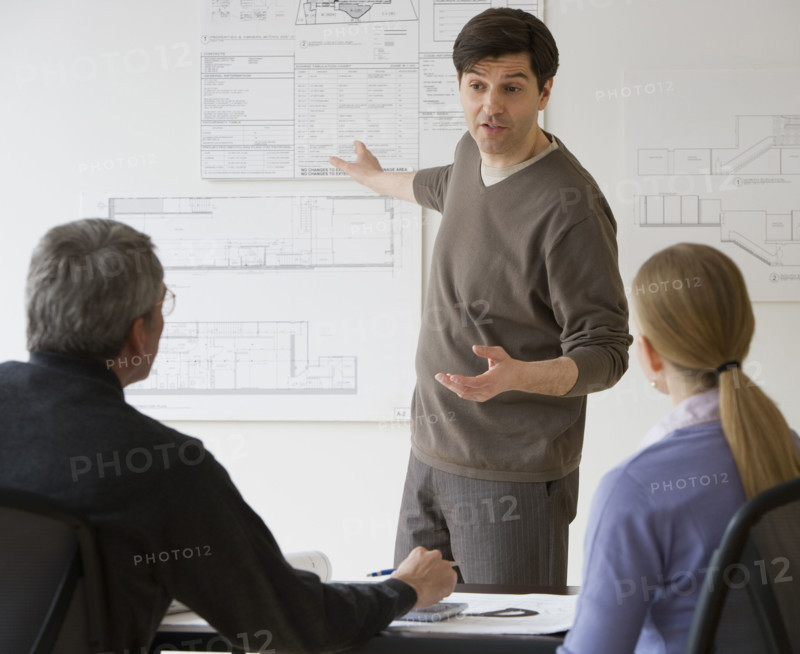 Businessman giving presentation.