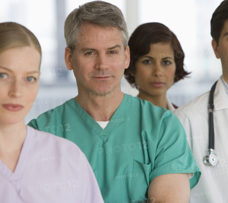 Row of medical professionals.