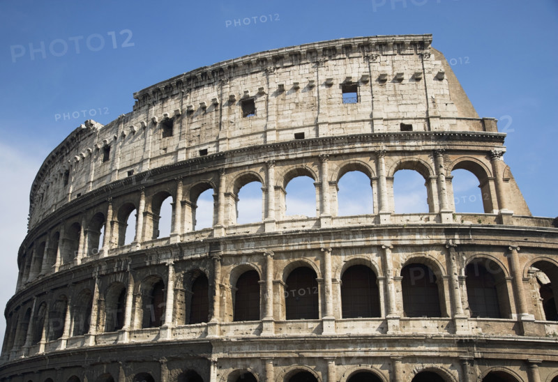 Low angle view of the Colosseum, Italy.