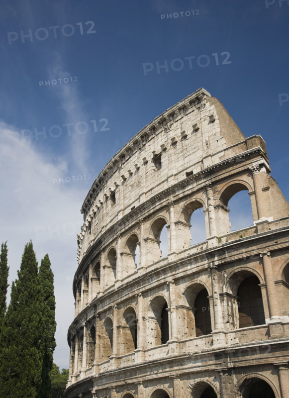 Low angle view of the Colosseum, Italy.