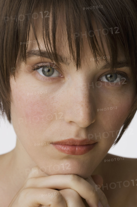 Close up of woman’s face.
