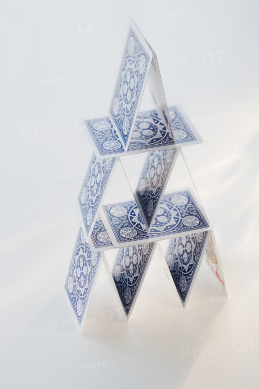 Close up of house of cards.