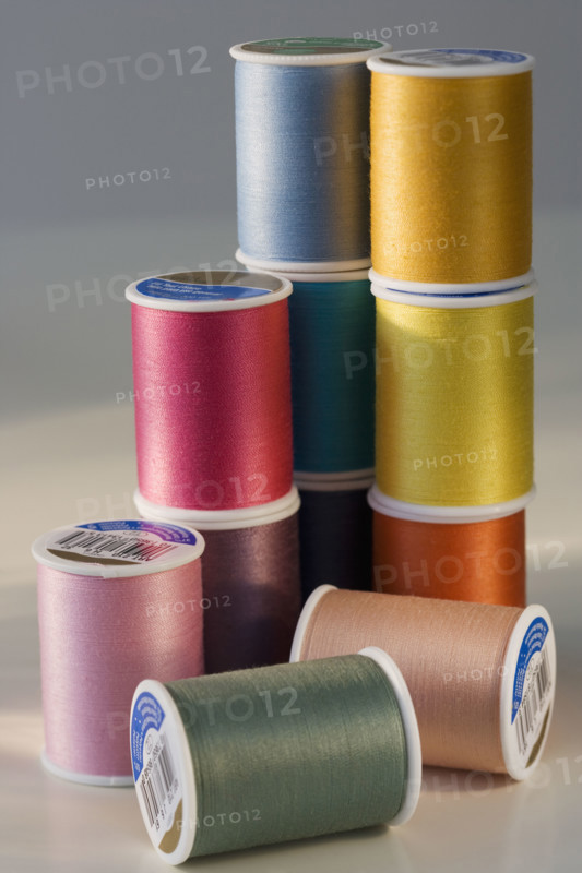 Close up of assorted thread.