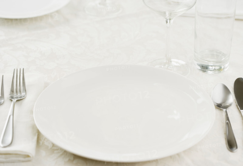 Closeup of a table setting. Date : 2006