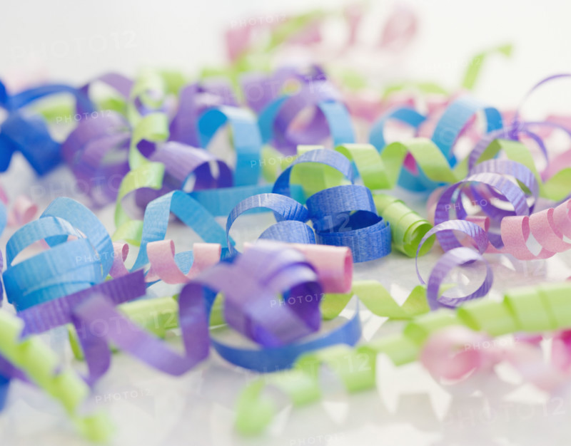 Close up of curled ribbons. Date : 2006