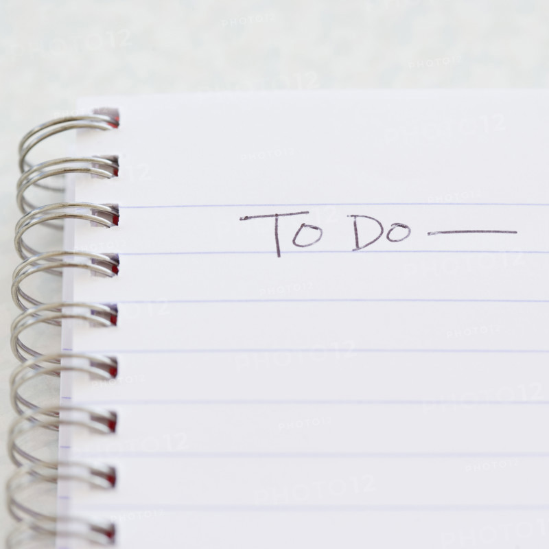 Close up of To Do list in notebook. Date : 2006