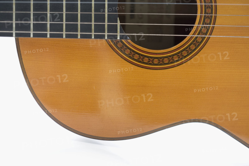 Closeup of a guitar. Date : 2006