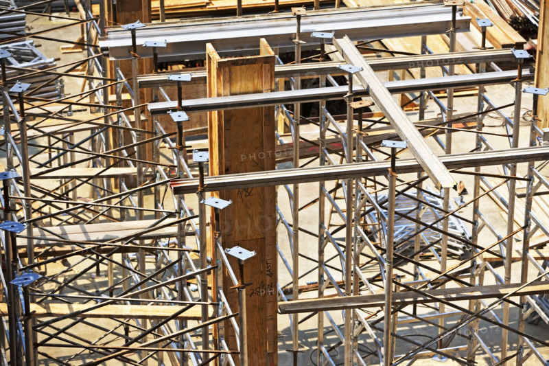 High angle view of construction site. Date : 2007