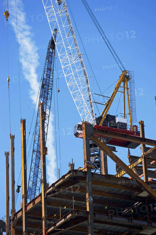 Construction site with cranes. Date : 2007