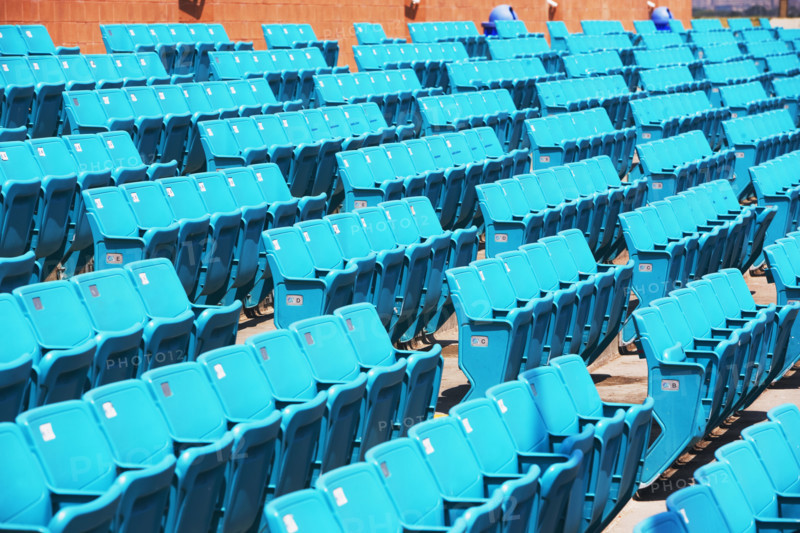 Empty outdoor arena seating. Date : 2007