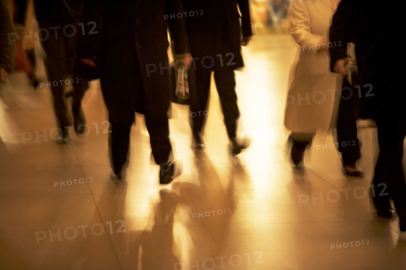 Blurred motion shot of people, Grand Central Station, New York City. Date : 2007