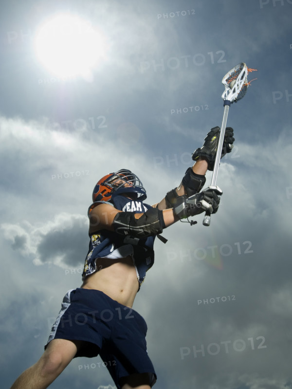 Low angle view of jai-alai player. Date : 2007