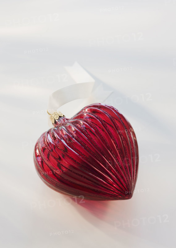 Close up of heart-shaped ornament.
