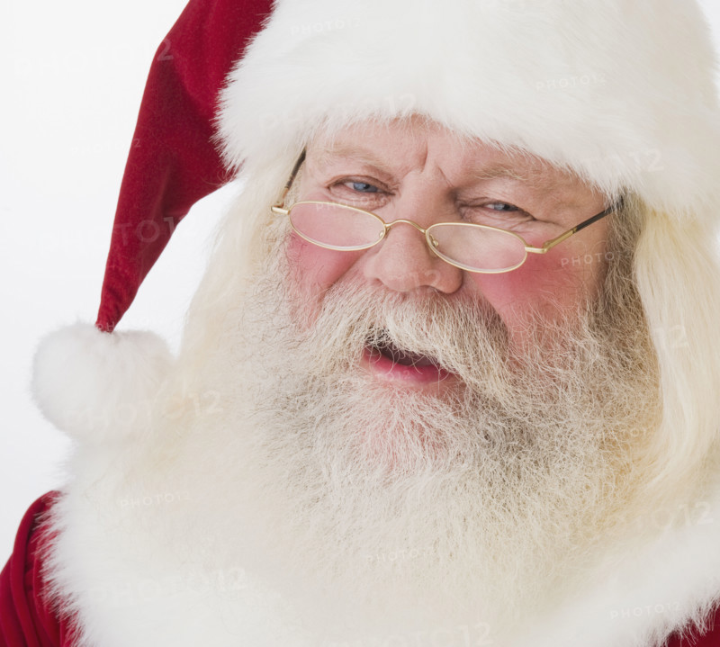 Close up of Santa Claus.
