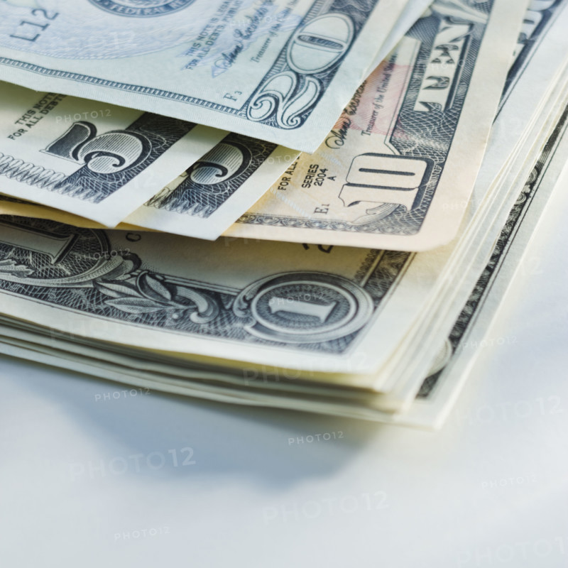 Close up of paper money.