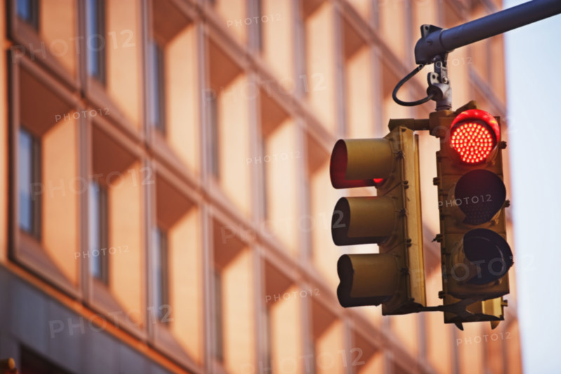Close up of traffic light, New York City, New York, United States. Date : 2008