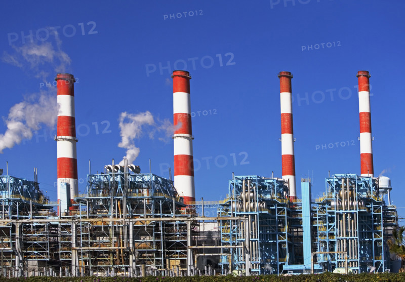 energy plant smokestacks. Date : 2008