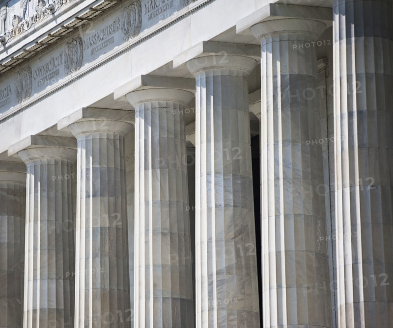 Row of stone columns, Washington DC, United States. Date : 2008