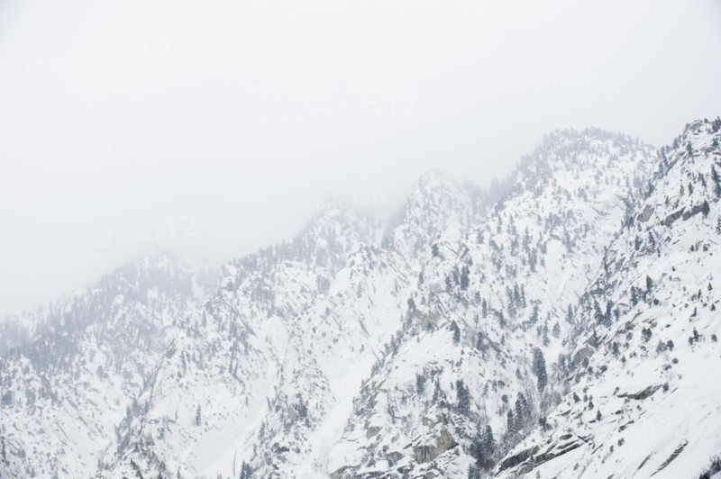 Snow covered mountains, Wasatch Mountains, Utah, United States. Date : 2008