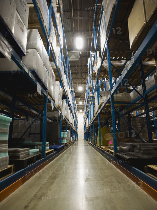 Interior view of warehouse. Date : 2008