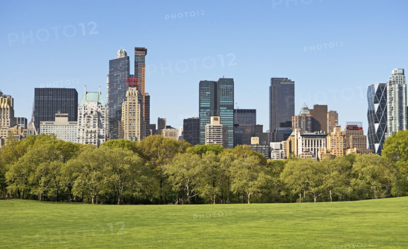 Buildings around Sheep’s Meadow, New York, United States. Date : 2008