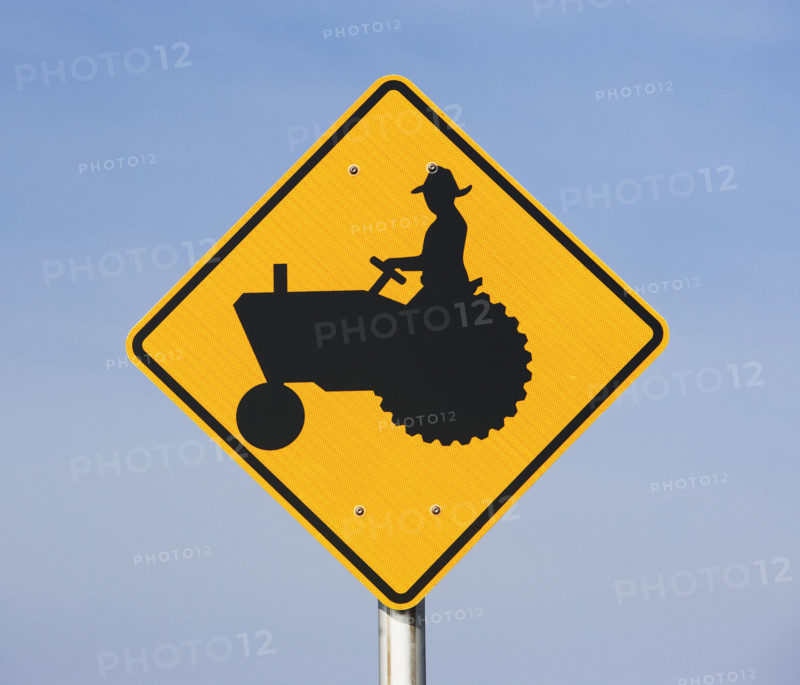 farmer on tractor sign. Date : 2008