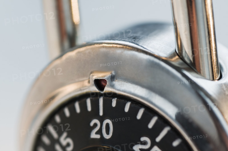 Close up of combination lock. Date : 2008