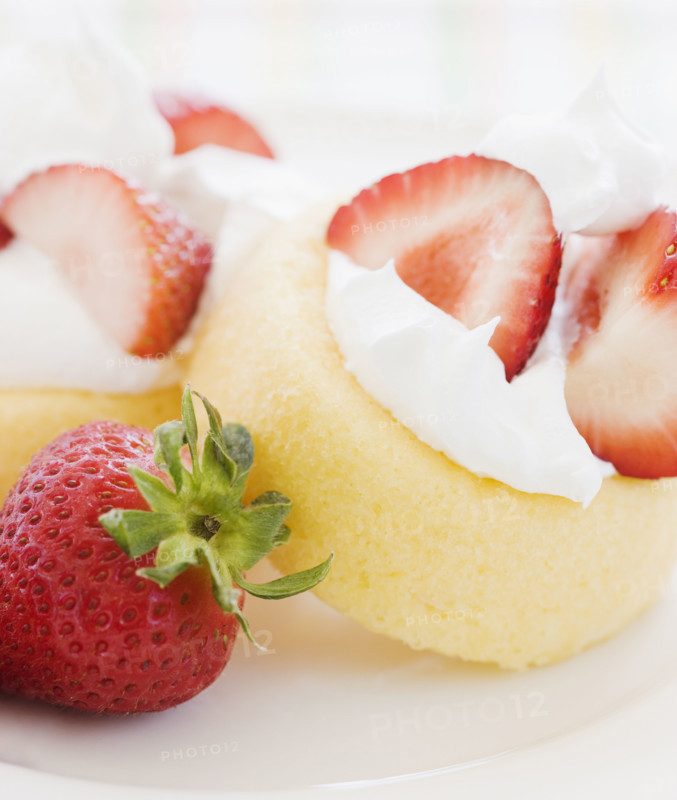 Close up of fresh strawberry shortcake. Date : 2008